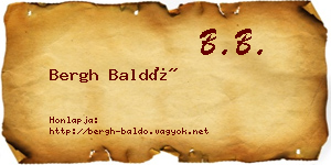 Bergh Baldó névjegykártya